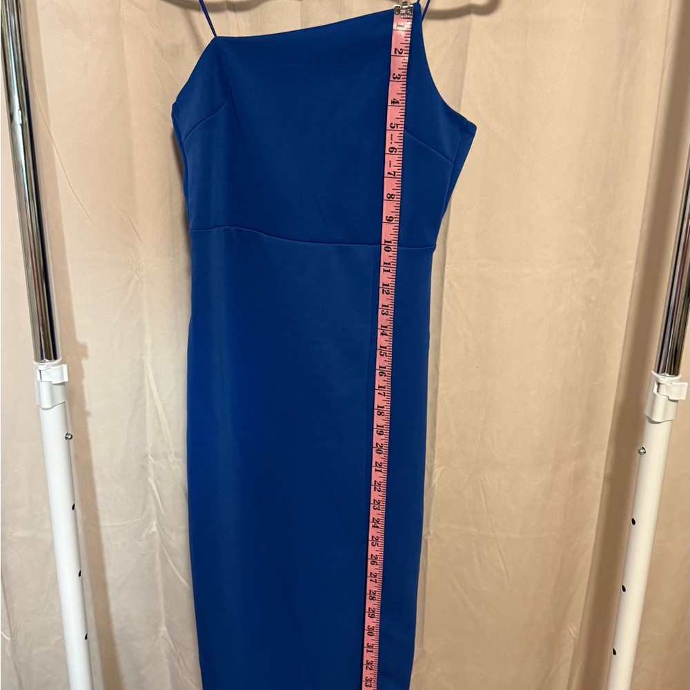 Sleek Royal Blue Spaghetti-Strap Midi Dress